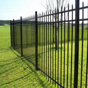 Home Garden Decorative Black Powder Coated Solid 6ft 8ft Metal Fence Wrought Iron Picket Panels