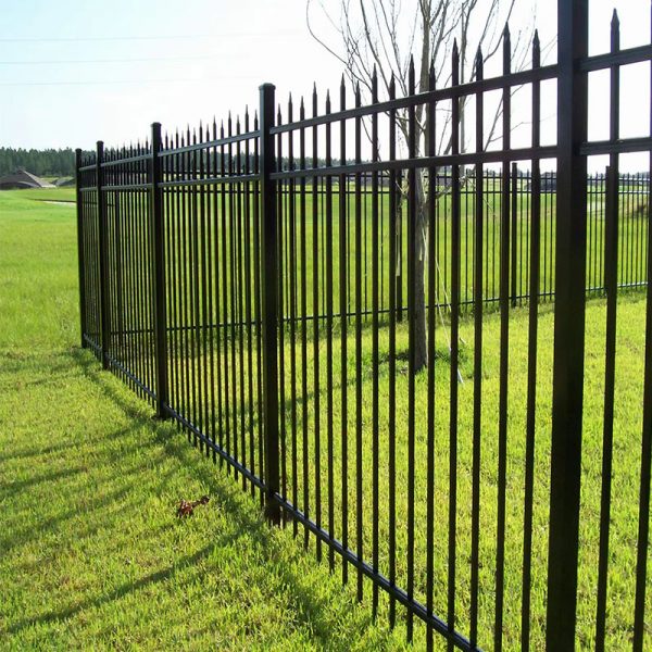 Home Garden Decorative Black Powder Coated Solid 6ft 8ft Metal Fence Wrought Iron Picket Panels
