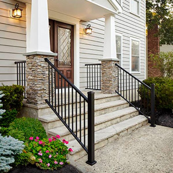 Designing outdoor Stair Railing Black Metal Steel Stair Rail Kit