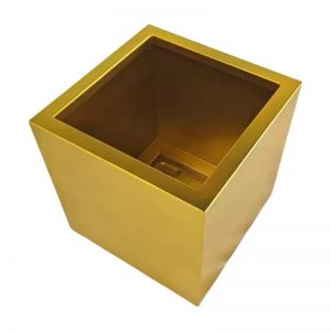 Gold Galvanized Metal Planters for Indoor Outdoor Living Room Balcony