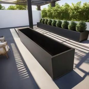 Metal Rectangular Planter Box For Outdoor Long Box Planter