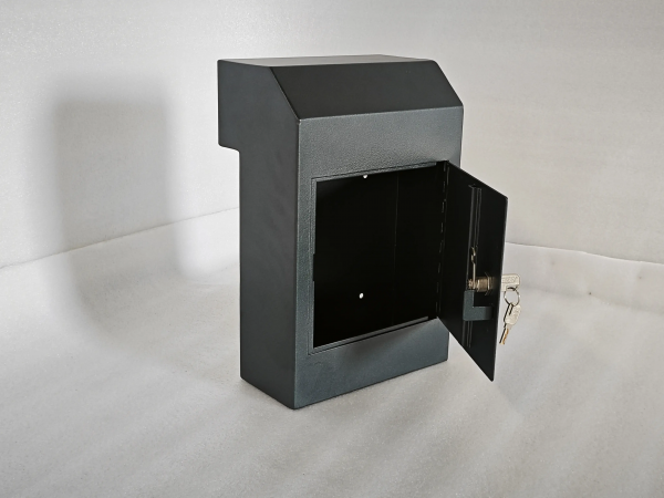 Black Wall Mount Drop Post Letter Box Metal Iron Mailbox Daily Use - Image 2