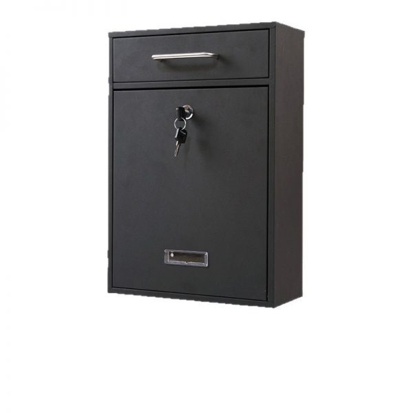 Wall Mount Mailbox, Steel Cover Metal Drop Box, Mail Box with Key Lock - Image 4