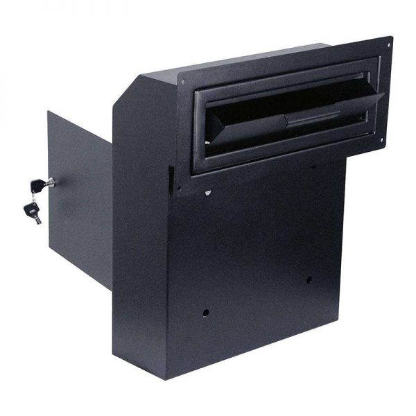 Black Wall Mount Drop Post Letter Box Metal Iron Mailbox Daily Use - Image 4