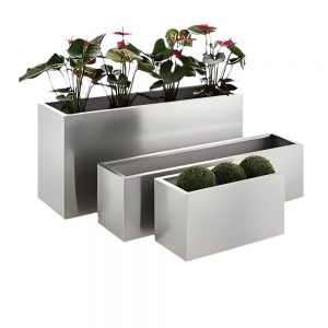 Modern Design Galvanized Metal Elevated Rectangle Herb Planter Box