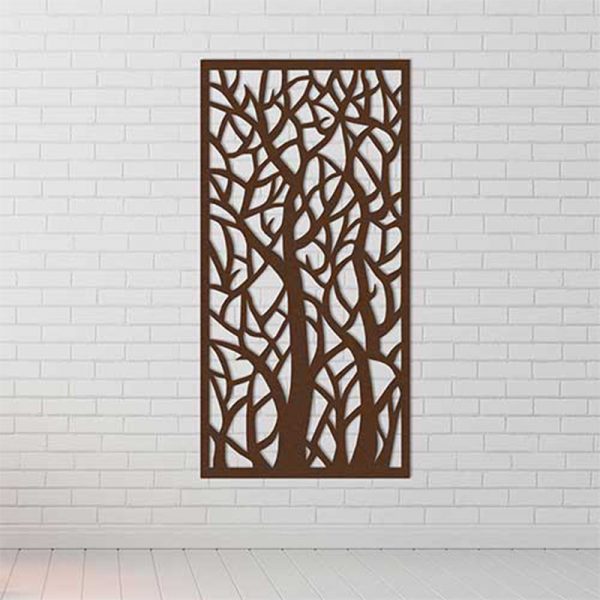 Metal Privacy Screen, Laser Cut Decorative Steel Privacy Panel